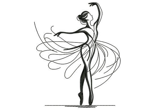 Download Ballerina Woman Embroidery Design - Woman embroidery Collection