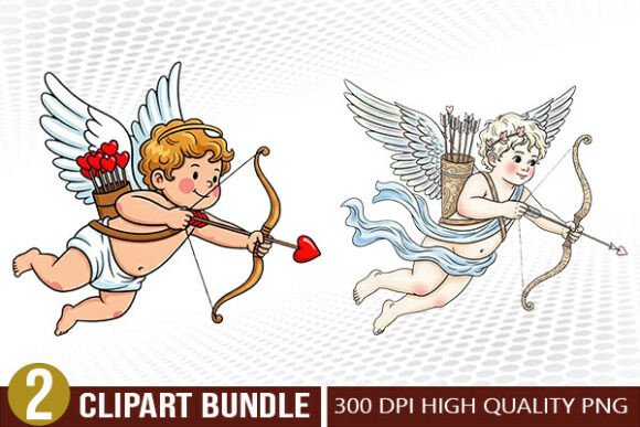 Download Cupid Angel Valentine Illustration Set - Valentine illustration set Collection