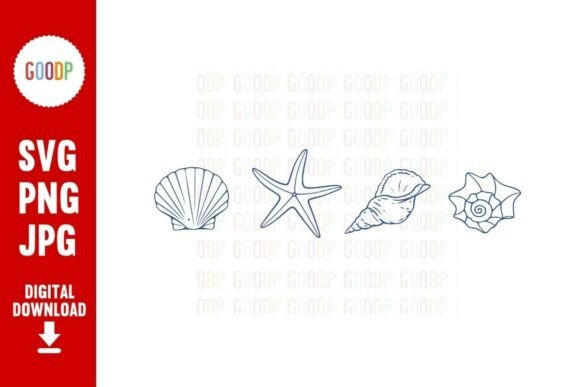 Download Coastal Seashell Line Art PNG - Premium Resources