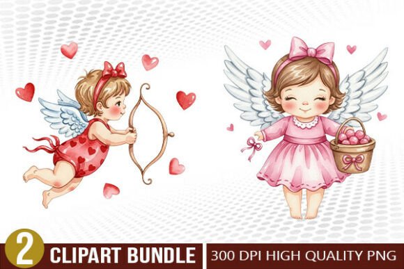 Download Cute Cupid Valentine Illustration Set - Valentine illustration set Collection