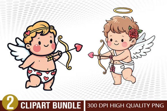 Download Cupid Angel Valentine Illustration Set - Valentine illustration set Collection