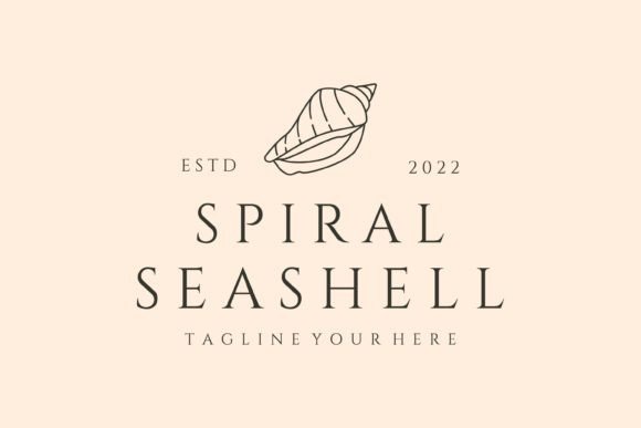 Download Spiral Seashell Line Art Logo Vector - Premium Resources