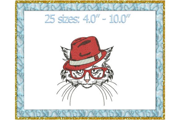 Download Сat in Hat Embroidery Instant Download - Instant download Collection