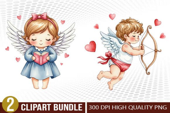 Download Cute Cupid Valentine Illustration Set - Valentine illustration set Collection